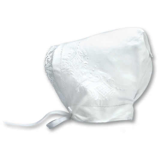 White Embroidered Aurelia Hankie Bonnet 3725 BB