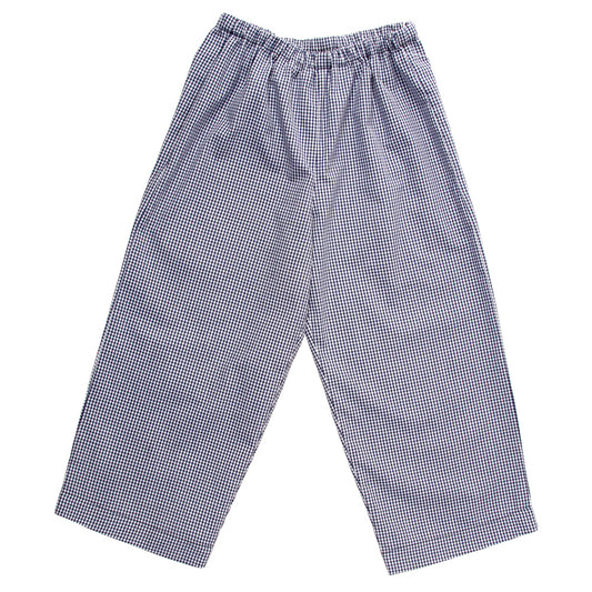 Navy Blue Gingham Pants with Pockets 13F 4542 A NVY