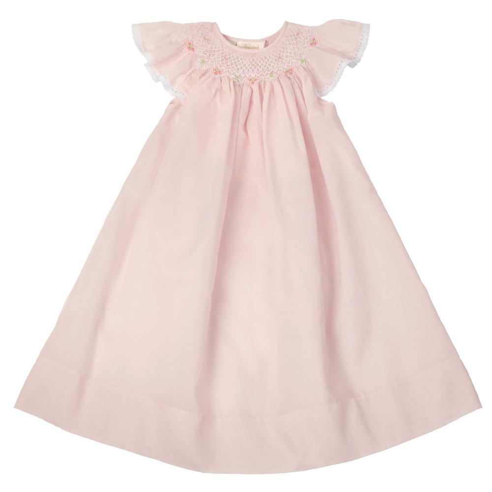 Pink Batiste with White Smocked Angel Sleeve Lacy Bishop 13SS AYR 4561 A_PW