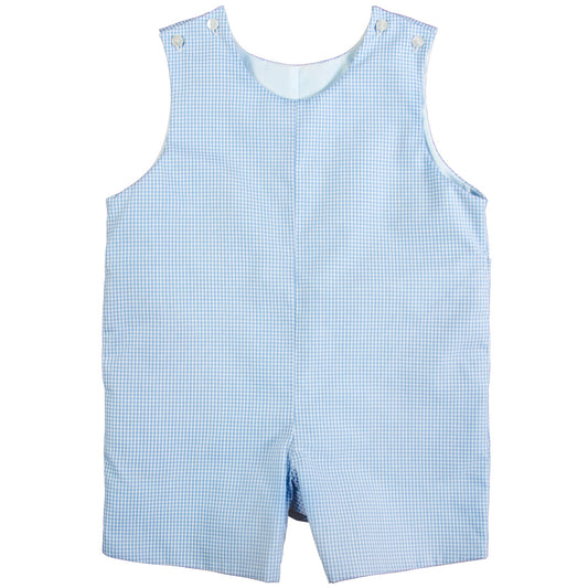Light Blue Gingham Reversible Romper AYR 4705 R LBL