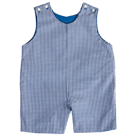 Royal Blue Gingham Reversible Romper AYR 4705 R RBLU