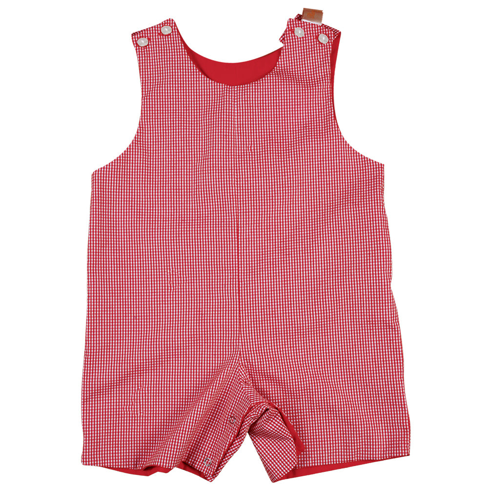 Red Reversible Gingham Romper AYR 4705 R RED