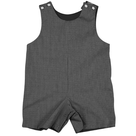 Black Mircro Gingham Reversible Romper AYR 4705 R BLK