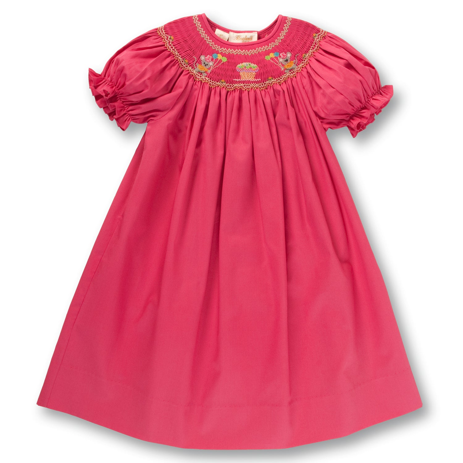 Birthday Mice Fuchsia Smocked Bishop 13F 4785 A