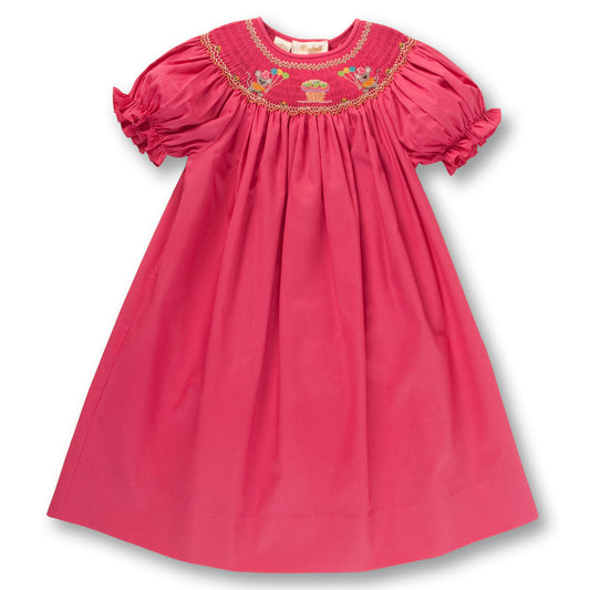 Birthday Mice Fuchsia Smocked Bishop 13F 4785 A