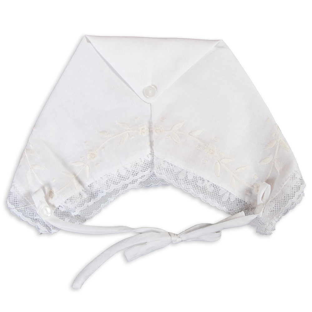 Purdie White Hankie Bonnet with Lace 5301