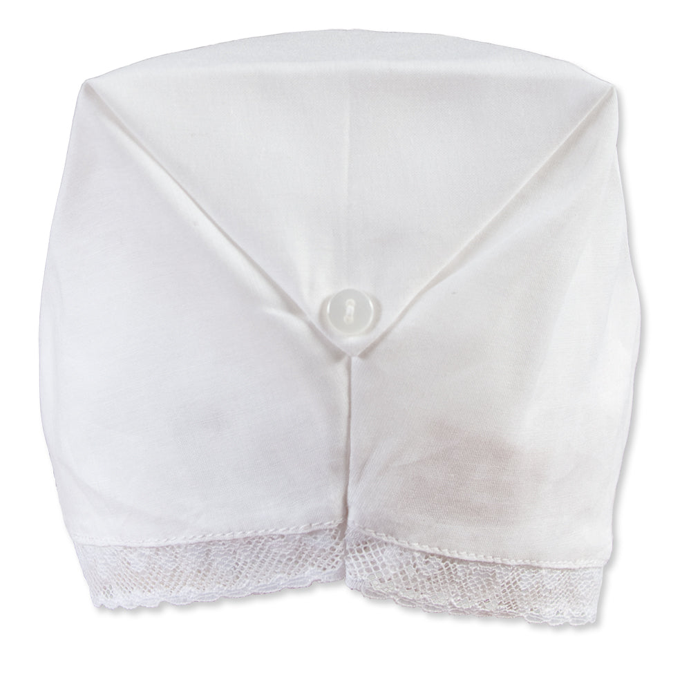 Miriam White Hankie Bonnet with Lace 5302