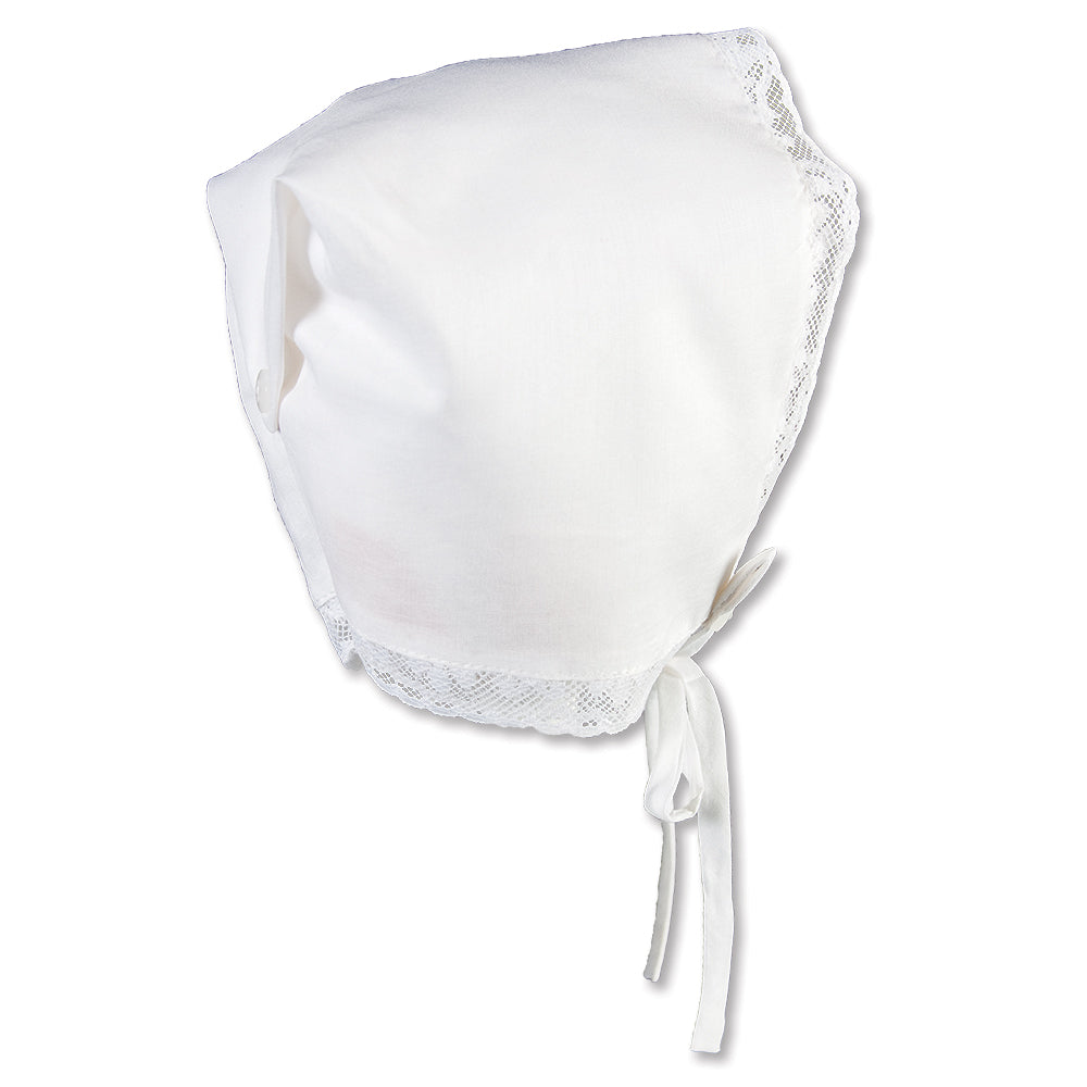 Miriam White Hankie Bonnet with Lace 5302