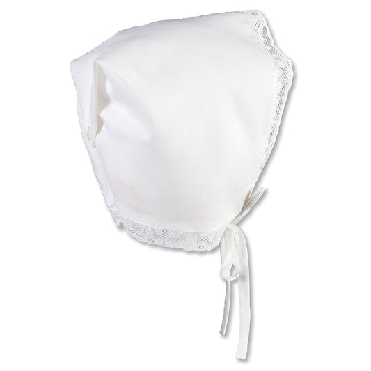 Miriam White Hankie Bonnet with Lace 5302