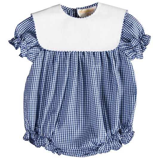Royal Blue Gingham Girl Bubble with Collar 17 AYR 5374 BUG RBL