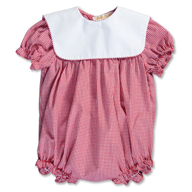 Red Gingham Girl Bubble with Collar 15SP AYR 5374 BUG RED