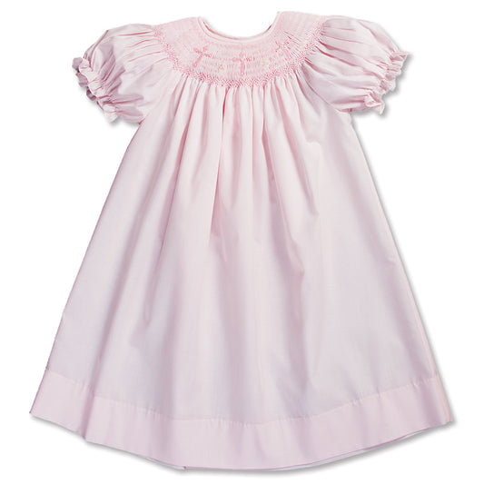 Three Crosses Light Pink Smocked Bishop 15SP AYR 5471 A PNK