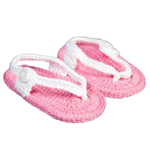 Fuchsia & White Crochet Baby Sandals AYR 5634