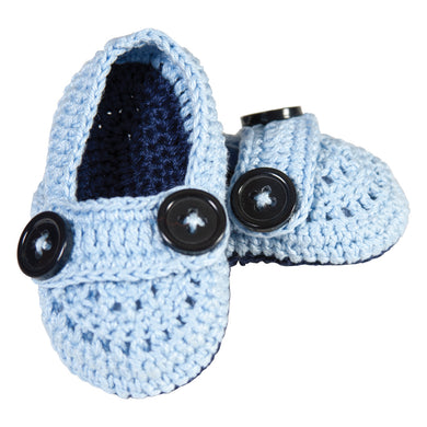 Blue & Navy Crochet Baby Shoes AYR 5635