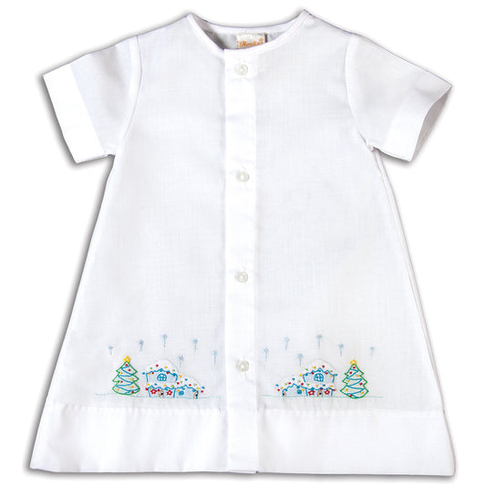 Home at Christmas Shadow Embroidered Boy White Daygown 16H 5690 DGB