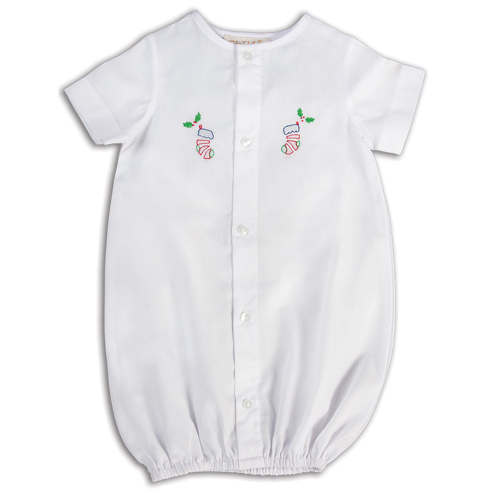 Christmas Stocking White Shadow Embroidered Boy Supot 15H 5692 SUB