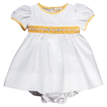 Darla White with Yellow Gingham English Smocked Dress with Panty 16SP 5736 D