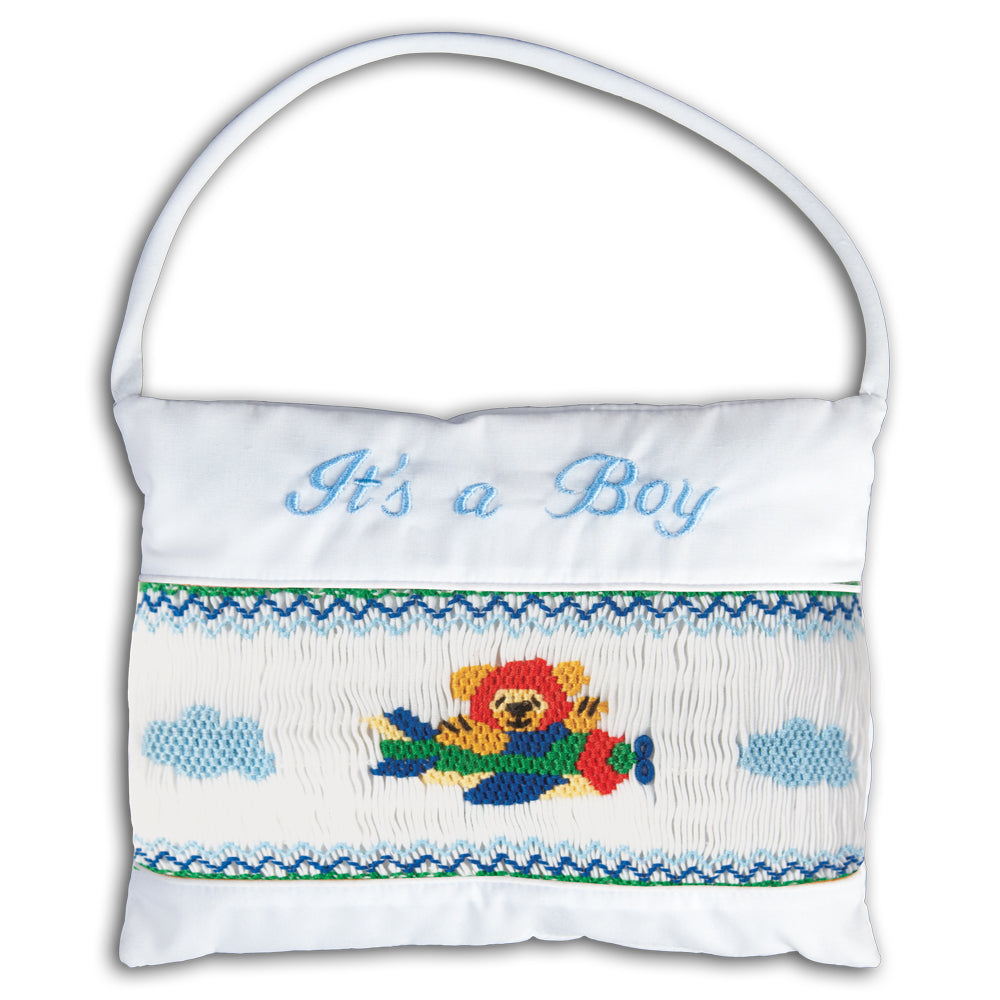It's a Boy Airplane Smocked Mini Pillow 5765 AP