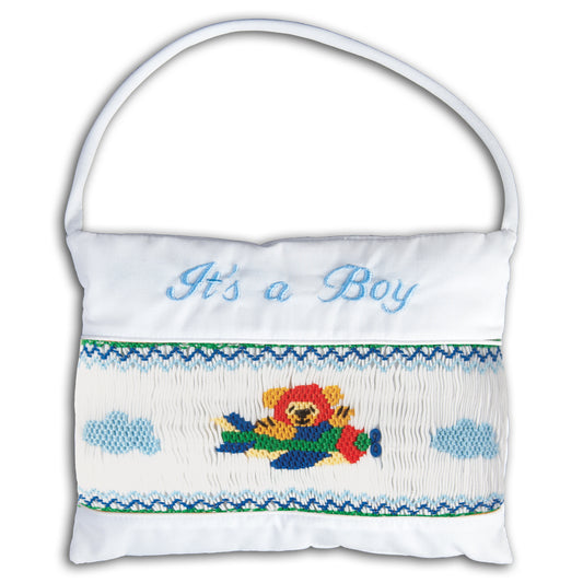 It's a Boy Airplane Smocked Mini Pillow 5765 AP