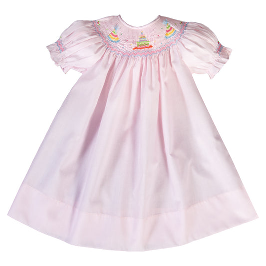 Birthday Party Cake Pink Smocked Bishop 16SP AYR 5783 A PK