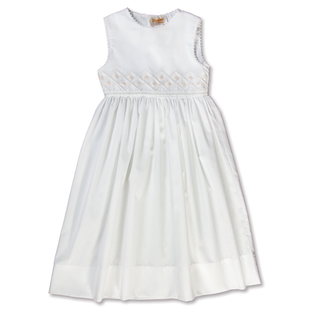 Catrina Off White Embroidered Flowers w/RicRac Sundress AYR 16SU 5808 SD WH