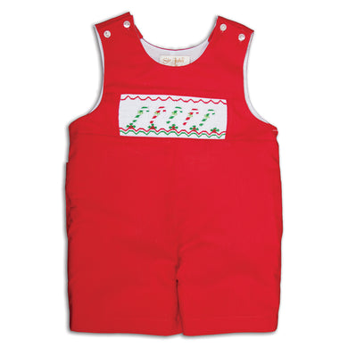 Candy Canes Red Smocked Romper 16H 5838 R