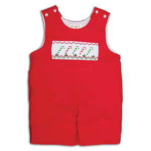 Candy Canes Red Smocked Romper 16H 5838 R