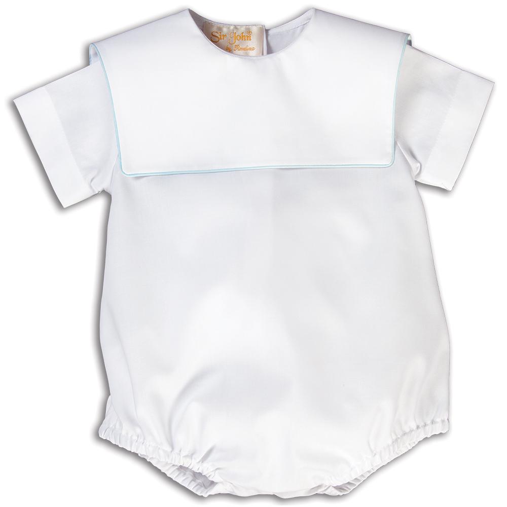 Boy White Bubble Square Collar w/Lt. Blue Trim 15AYR 5862 BUB