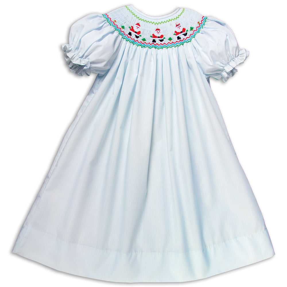 Santa Trio Light Blue Smocked Bishop 16H 5916 A