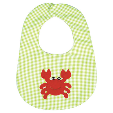 Happy Crab Apple Green Seersucker Bib 17SU 5941 BIB GR