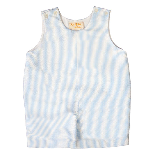 Light Blue Striped Seersucker Romper 19SP AYR 5943 R LBL