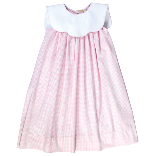 Pink Seersucker Sundress w/White Collar 17SU AYR 5944 SD PK