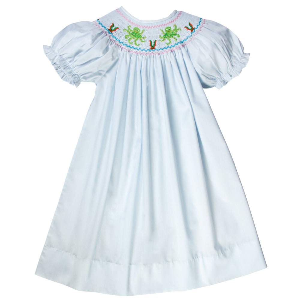 Octopus Dance Lt. Blue Smocked Bishop 17SU 6046 A