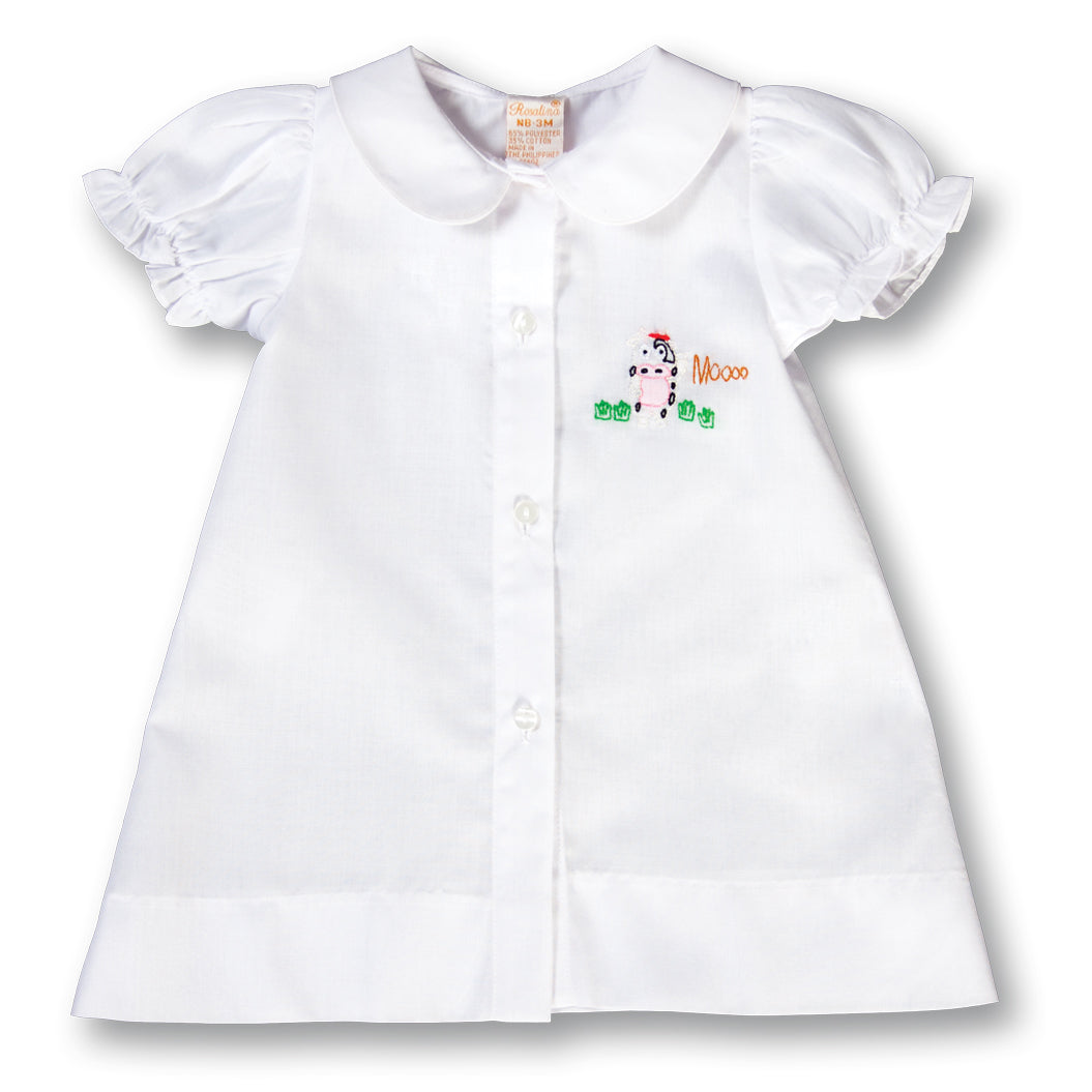 Moo Cow Shadow Embroidered White Girl Daygown 17F 6088 DGG