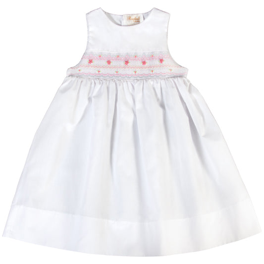 Coastal White Pink English Smocked Sundress 18SU 6140 SD