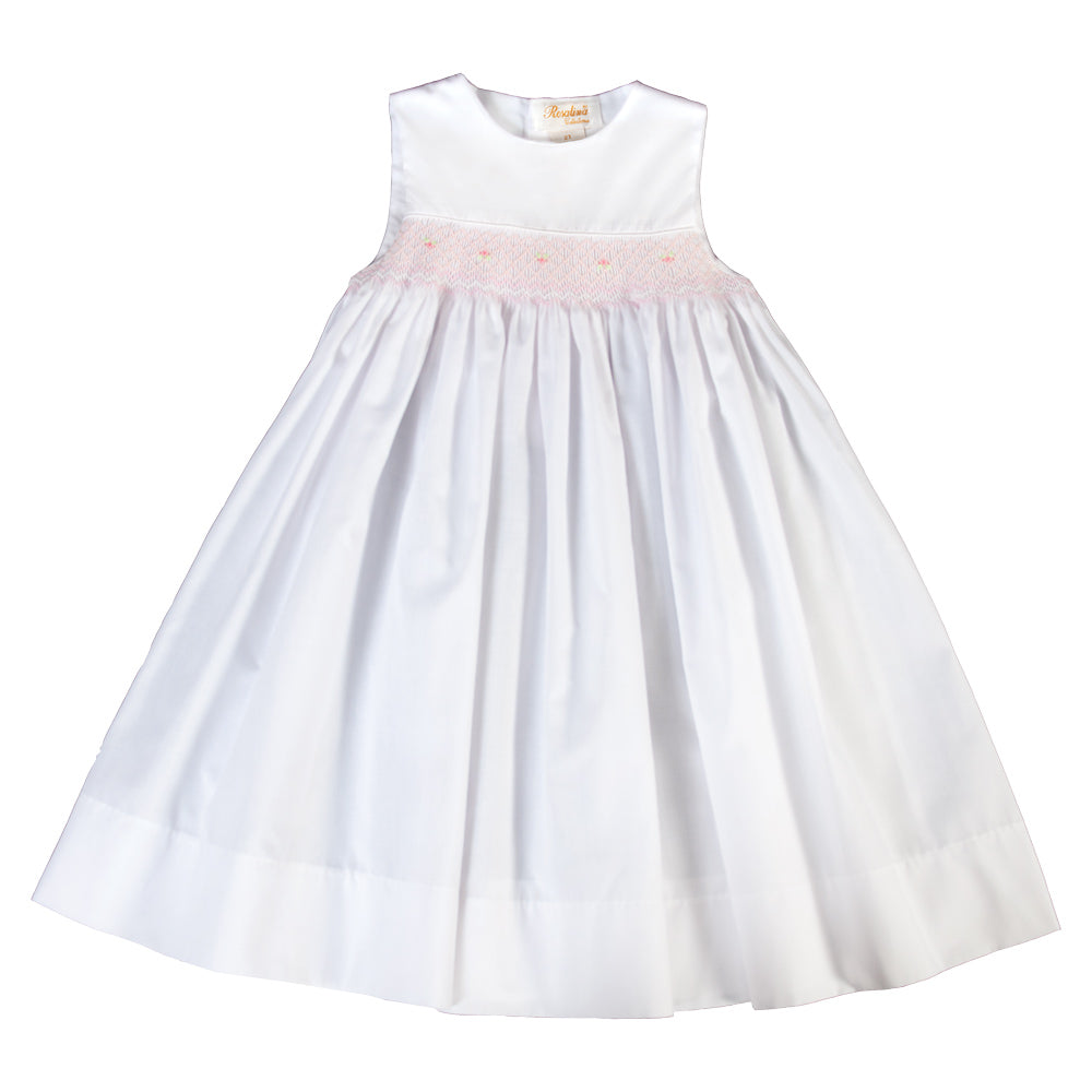 Francis White Pink English Smocked Sundress 18SU 6260 SD