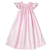 Pink Dotted English Smocked Bishop with RicRac 19SP 6290 A