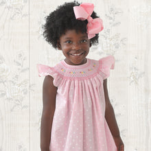 Pink Dotted English Smocked Bishop with RicRac 19SP 6290 A