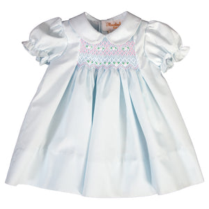 Light Blue Smocked Baby Dress 19SP 6380 D