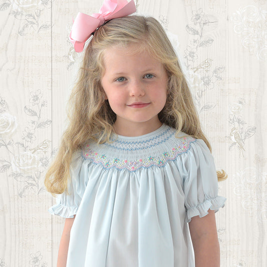 Light Blue English Smocked Bishop 19SP 6400 A