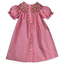 Red Gingham English Smocked Bishop Front Buttons 19H 6445 A