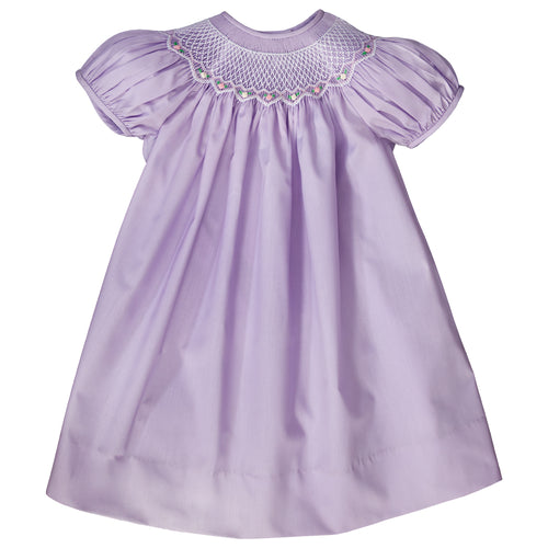 Sadie Lavender Bullion Rose English Smocked Bishop 19SP 6569 A LAV