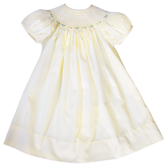 Sadie Light Yellow Bullion Rose English Smocked Bishop 19SP 6569 A LYW