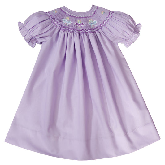 Lavender Ribbon & Flowers Smocked Bishop 19SP 6584 A