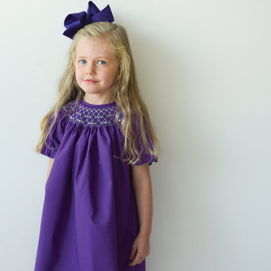Jessica Purple English Smocked Bishop 19F 6606 A