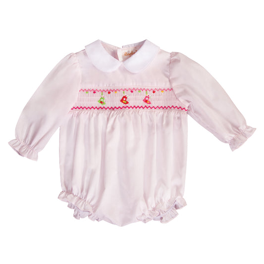 Christmas Stockings Lt. Pink Smocked Girl Bubble