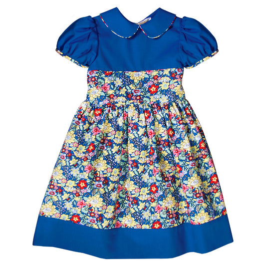 Wild Flower Royal Blue Baby Dress w/Cap Sleeves 19F 6635 D