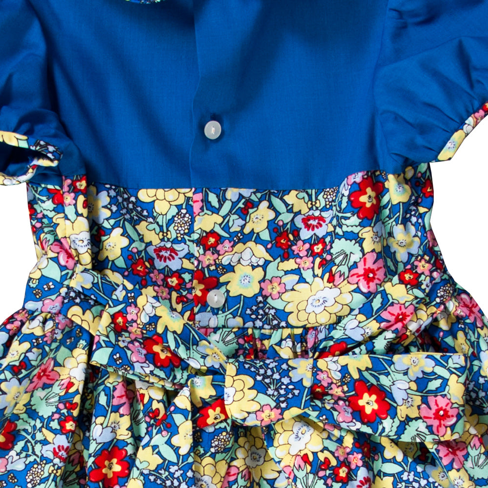 Wild Flower Royal Blue Baby Dress w/Cap Sleeves 19F 6635 D