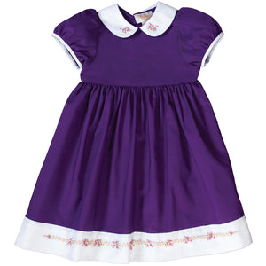 Bullion Flowers Royal Purple Baby Dress w/Cap Sleeves 19F 6644 D