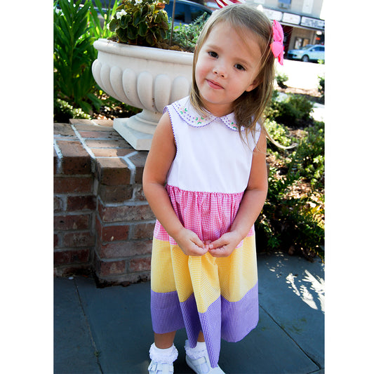 Bullion Flower Collar Multicolored Sundress 20SU 6674 SD